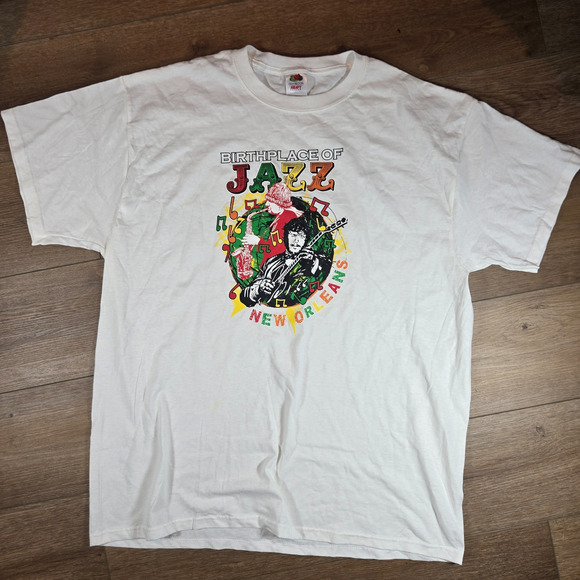 Vintage New Orleans Jazz T-Shirt Men’s XL Birthplace of Jazz FOTL Tag Music Tee - Picture 1 of 6
